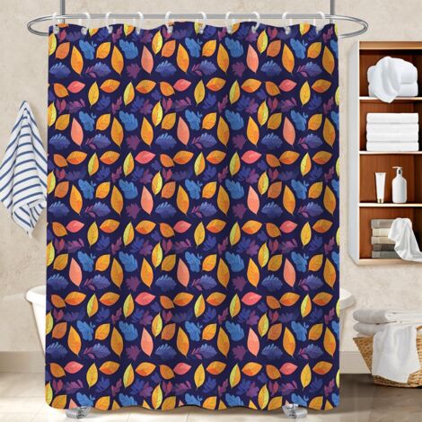Rideau de douche imperméable en polyester 180x180 tissu respirant cache baignoire pour les fêtes de fin d’année (1/5)