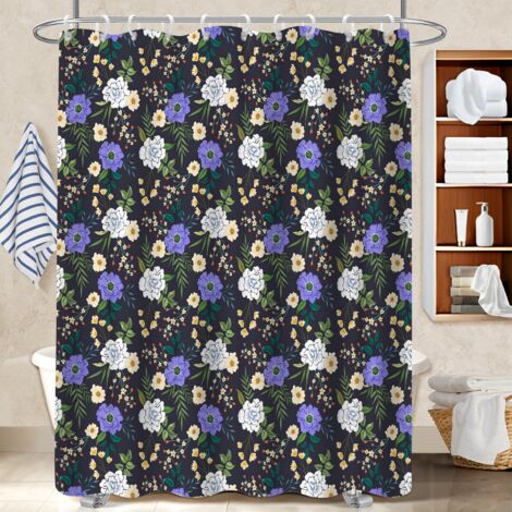 Rideau de douche imperméable en polyester 180x180 tissu respirant housse de baignoire pour un coin douche ressourçant (1/5)