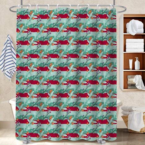 Kit rideau de douche en polyester 180x180 souple housse de baignoire pour rafraîchir sa salle de bain (1/5)
