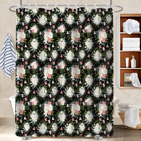 Rideau douche polyester 180x180 À œillets renforcés rideau étanche pour salle de bain d’amis (1/5)