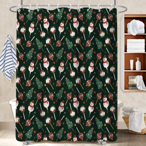 Rideau douche polyester 180x180 poids lesté voile de douche pour mur irrégulier (1/5)