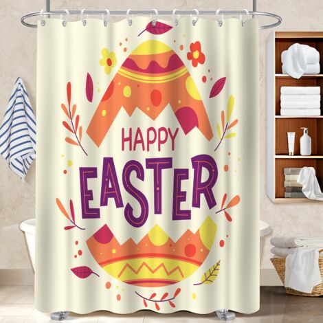 Rideau douche imperméable polyester 180x180 stylé protection douche pour une colocation (1/5)