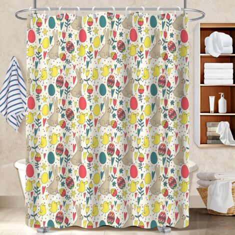Rideau de bain imprimé polyester 180x180 décoratif rideau séchage rapide pour maison de vacances au bord de la mer (1/5)