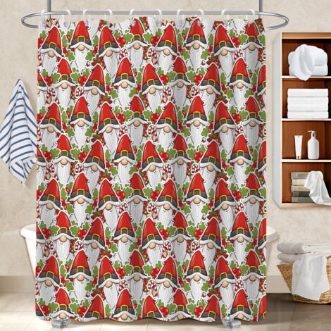 Rideau de bain imprimé polyester 180x180 Élégant rideau étanche pour délimiter l’espace dans une salle de bain ouverte (1/5)