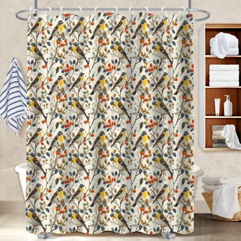 Rideau douche imperméable polyester 180x180 déco d‘intérieur housse de baignoire pour appartement (1/5)