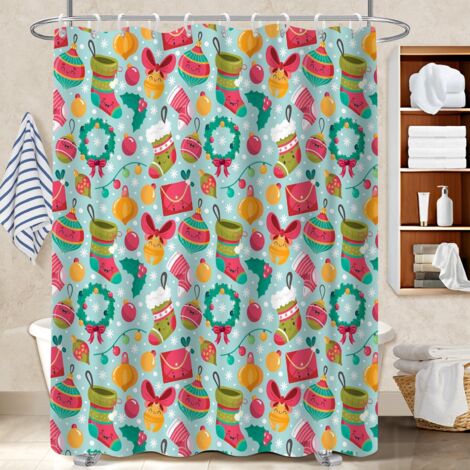 Rideau de bain imprimé polyester 180x180 bordure lestée housse de baignoire pour une colocation (1/5)