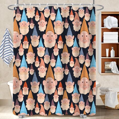 Rideau de bain imprimé polyester 180x180 poids aux ourlets voile de douche pour une colocation (1/5)