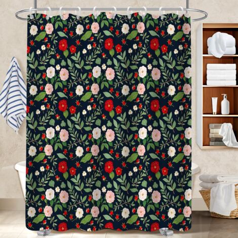 Rideau de douche 180x180 avec motif polyester pour salle de bain pour protéger le sol des éclaboussures efficacement (1/5)