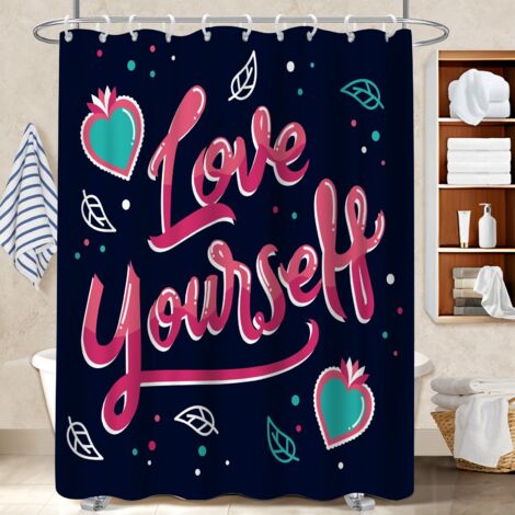 Rideau de douche 180x180 imprimé voile de douche pour délimiter l’espace dans une salle de bain ouverte (1/5)