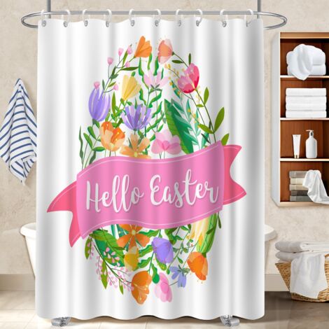 Rideau de bain en polyester 180x180 poids aux ourlets séparation douche pour éviter les moisissures dans une pièce humide (1/5)
