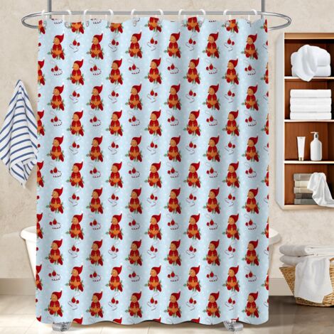 Voile de douche fluide en polyester 180x180 lavable voile de douche pour célibataire actif (1/5)
