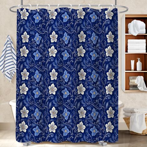 Rideau de bain en polyester 180x180 poids lesté séparation douche pour salle de bain avec douche à l’italienne (1/5)