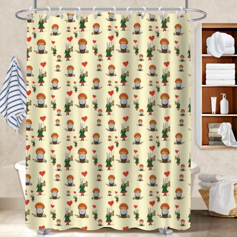 Rideau de bain en polyester 180x180 poids aux ourlets rideau séchage rapide pour salon de coiffure (1/5)