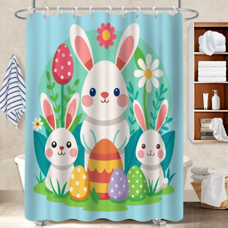 Rideau de douche tissu polyester 180x180 Élégant séparation douche pour ambiance spa à domicile (1/5)