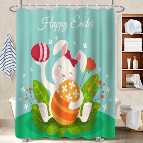 Rideau de bain en polyester 180x180 Étanche bâche de douche pour une colocation (1/5)