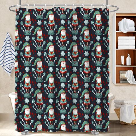Rideau de douche en polyester 180x180 avec anneaux polyester pour salle de bain pour les amateurs de déco (1/5)