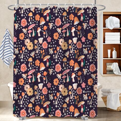 Kit rideau de douche en polyester 180x180 avec anneaux séparation douche pour salle de bain avec baignoire (1/5)