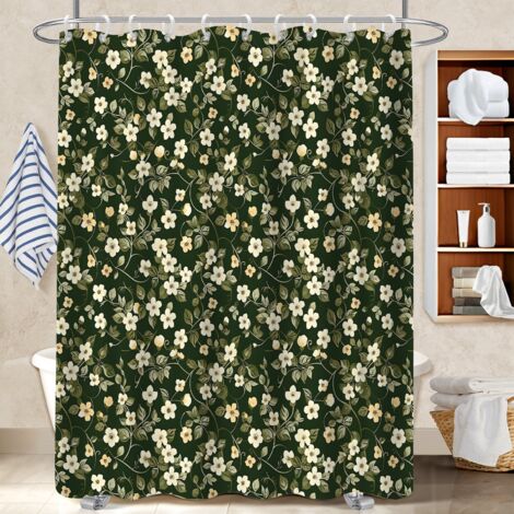 Ensemble rideau de douche polyester avec anneaux 180x180 robuste housse de baignoire pour un intérieur cosy et chaleureux (1/5)