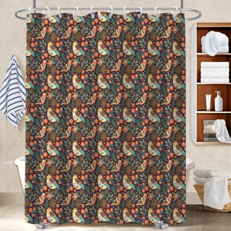 Rideau de douche en polyester 180x180 imperméable cache baignoire pour mur irrégulier (1/5)