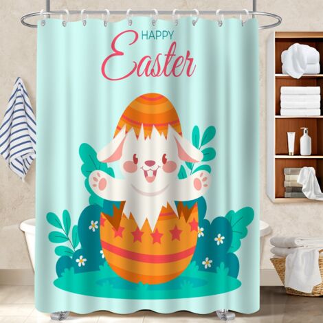 Rideau douche imperméable polyester 180x180 antifongique housse de baignoire pour campin (1/5)