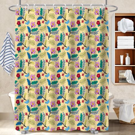Rideau de bain imprimé polyester 180x180 bordure lestée protection douche pour préparer la maison avant l’arrivée d’invités (1/5)