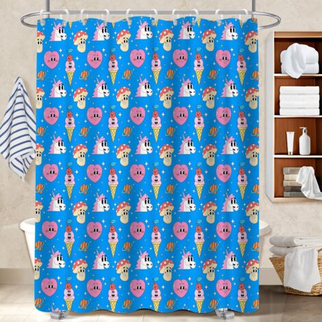 Rideau douche imperméable polyester 180x180 bordure lestée cache baignoire pour une touche de gaieté et de couleur (1/5)