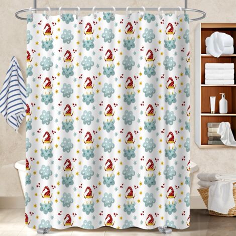 Voile de douche polyester 180x180 À œillets renforcés polyester pour salle de bain pour avec accessoires assortis (1/5)