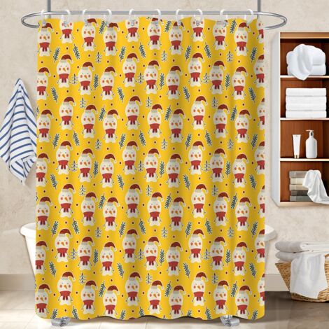 Kit rideau de douche en polyester 180x180 aéré protection douche pour un moment de détente absolue (1/5)
