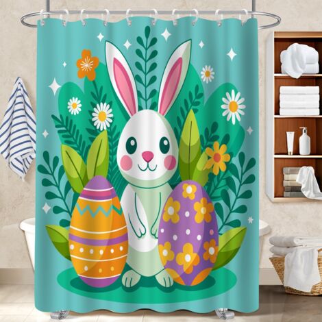 Kit rideau de douche en polyester 180x180 décoratif cache baignoire pour se sentir en vacances chez soi (1/5)