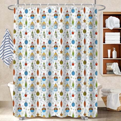 Kit rideau de douche en polyester 180x180 avec œillets housse de baignoire pour campin (1/5)