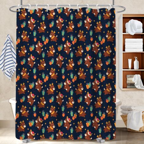 Rideau de douche imperméable en polyester 180x180 léger rideau séchage rapide pour logement étudiant (1/5)
