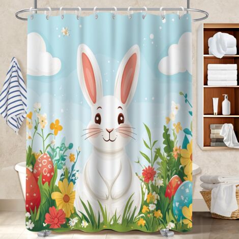 Rideau de douche en polyester 180x180 robuste protection douche pour un relooking rapide de sa salle de bain (1/5)