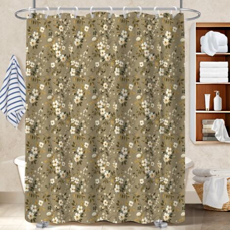 Ensemble rideau de douche polyester avec anneaux 180x180 original bâche polyester douche pour baignoire asymétrique (1/5)