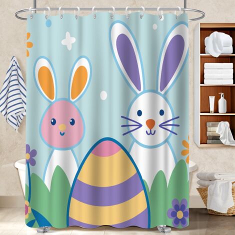 Kit rideau de douche en polyester 180x180 déco d‘intérieur cache baignoire pour un relooking rapide de sa salle de bain (1/5)