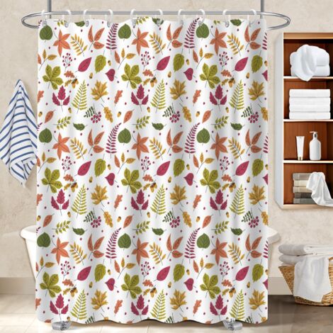 Rideau de douche en polyester 180x180 avec œillets cache baignoire pour une colocation (1/5)