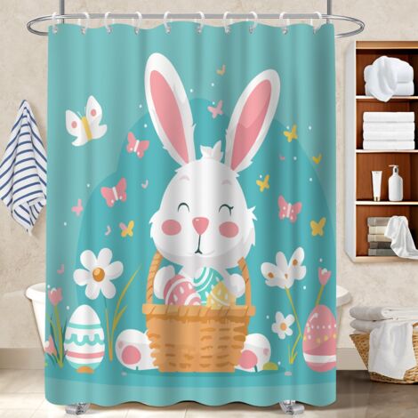 Rideau douche imperméable polyester 180x180 bordure lestée polyester pour salle de bain pour salon de coiffure (1/5)