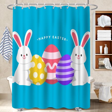 Ensemble rideau de douche polyester avec anneaux 180x180 artistique bâche polyester douche pour accueillir l’été dans sa maison (1/5)