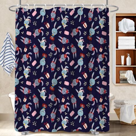 Rideau de douche imperméable en polyester 180x180 infroissable voile de douche pour une colocation (1/5)