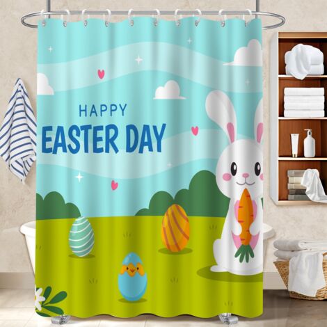 Ensemble rideau de douche polyester avec anneaux 180x180 dessin rideau séchage rapide pour dans une salle de bain design (1/5)