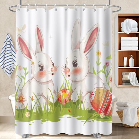 Kit rideau de douche en polyester 180x180 Épais bâche de douche pour maison secondaire (1/5)