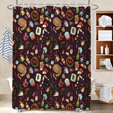 Voile de douche fluide en polyester 180x180 artistique protection douche pour salle de bain d’amis (1/5)