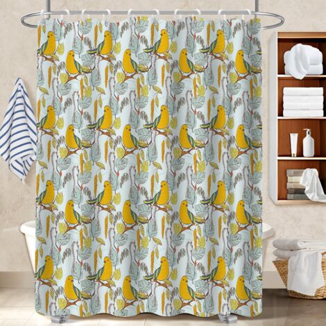 Voile de douche polyester 180x180 avec motif cache baignoire pour logement étudiant (1/5)