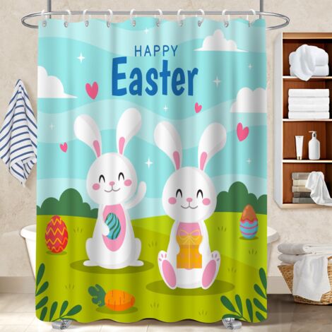 Kit rideau de douche en polyester 180x180 robuste séparation douche pour célibataire actif (1/5)