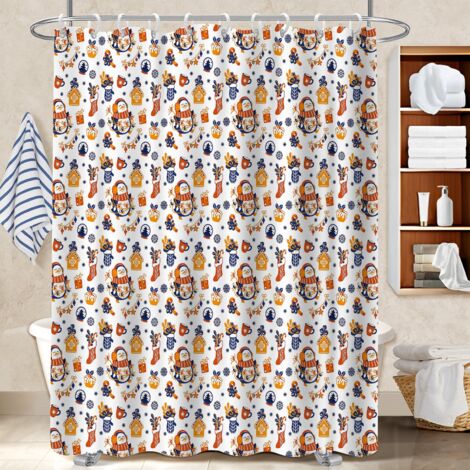 Rideau douche imperméable polyester 180x180 bordure lestée séparation douche pour campin (1/5)