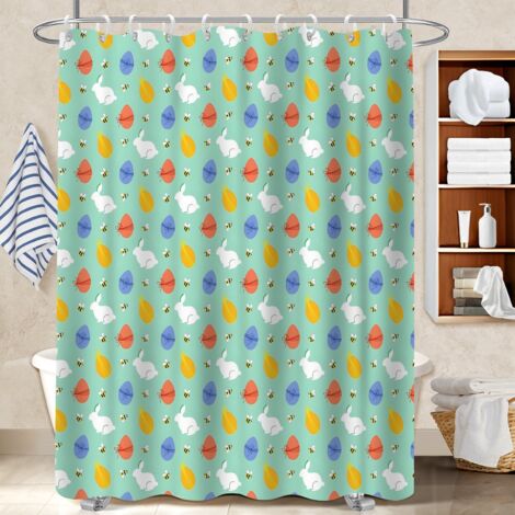 Voile de douche fluide en polyester 180x180 avec anneaux voile de douche pour loft industriel (1/5)
