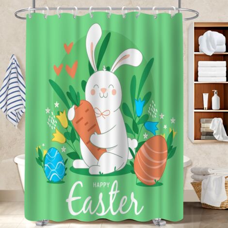 Kit rideau de douche en polyester 180x180 cocooning polyester pour salle de bain pour salle d’eau sans fenêtre (1/5)