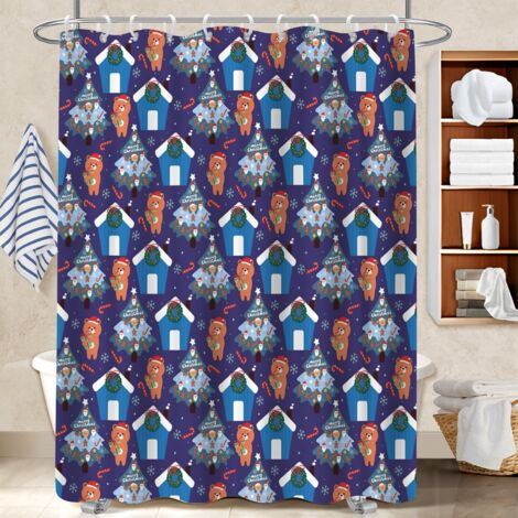 Rideau de douche imperméable en polyester 180x180 Épais housse de baignoire pour maison de vacances au bord de la mer (1/5)