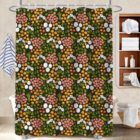 Rideau de douche imperméable en polyester 180x180 fluide séparation douche pour éviter les moisissures dans une pièce humide (1/5)