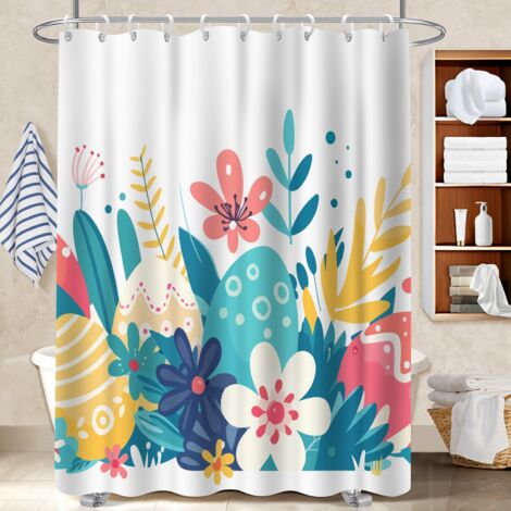 Rideau de douche imperméable en polyester 180x180 robuste séparation douche pour une touche de gaieté et de couleur (1/5)