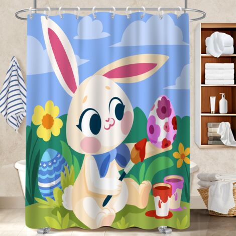 Rideau de bain imprimé polyester 180x180 tendance séparation douche pour salle de bain (1/5)